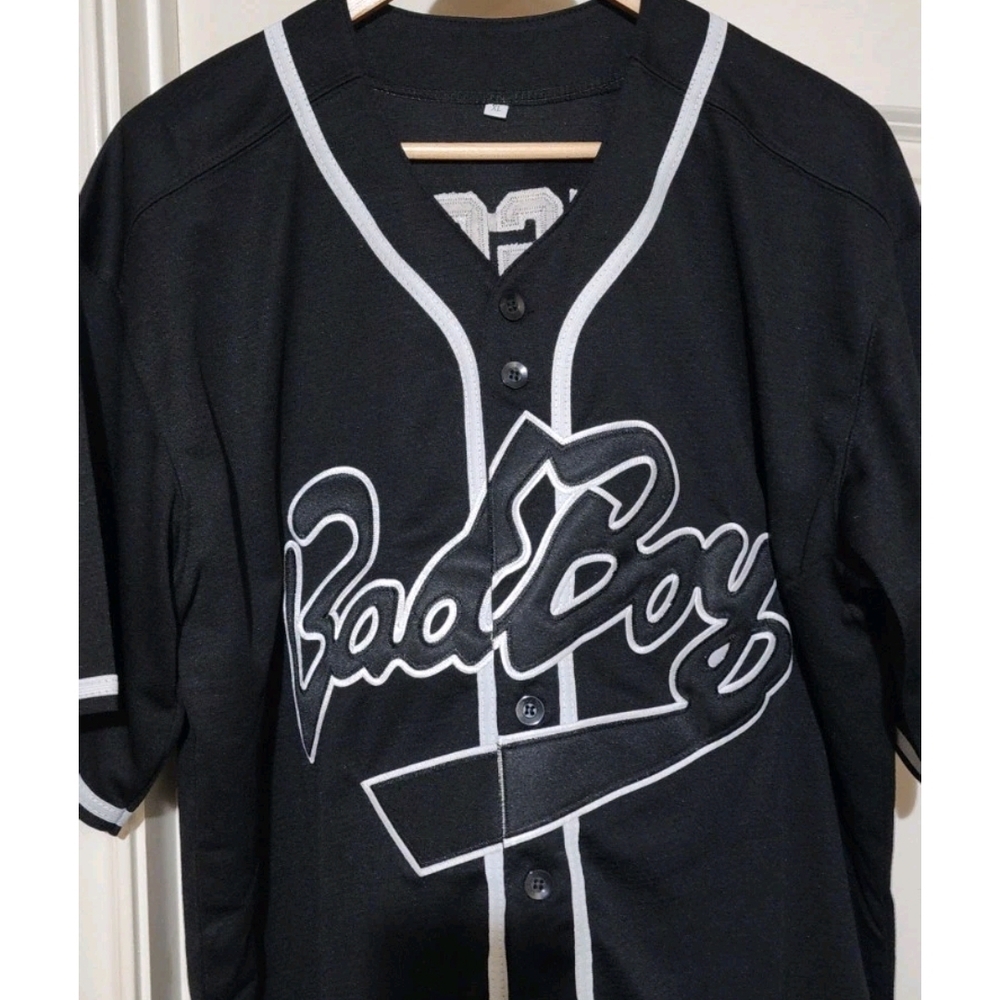 Bad Boy‎ BIGGIE 10 Jersey Adult XL Baseball Shirt Hip Hop Black White